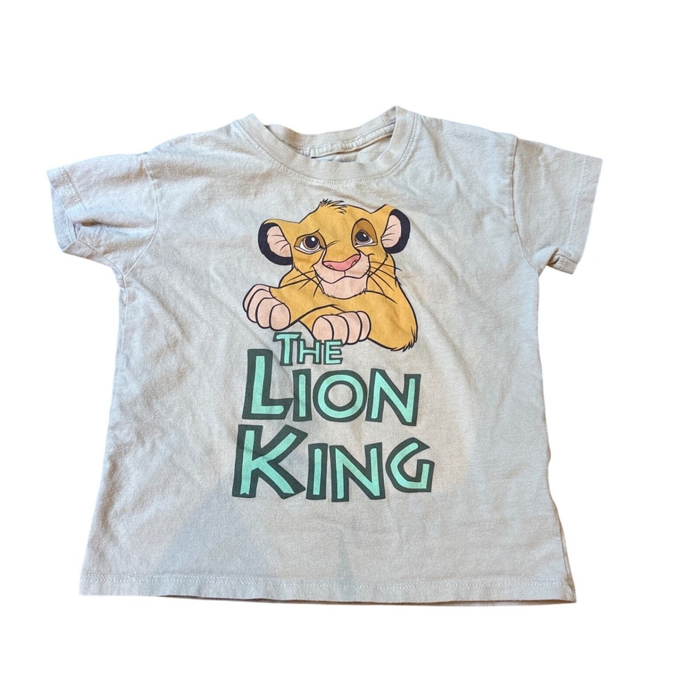 Disney The Lion King Kids Tan Simba Graphic Short Sleeve T-Shirt SIZE 5T
